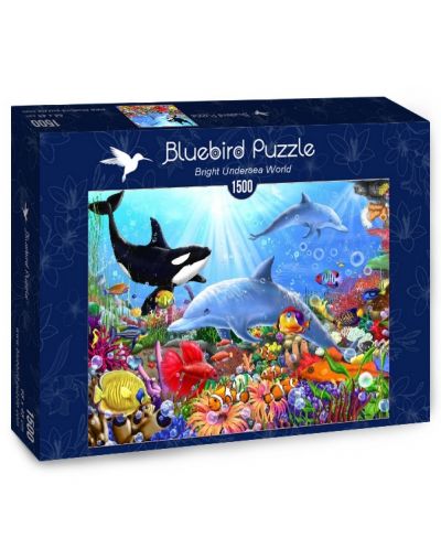 Puzzle Bluebird de 1500 piese - Lumea subacvatica luminoasa - 1