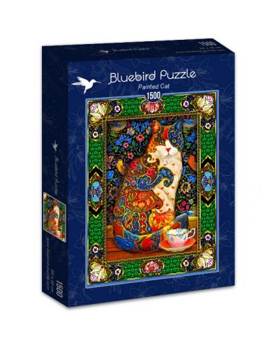 Puzzle Bluebird de 1500 piese - Pisica colorata - 1