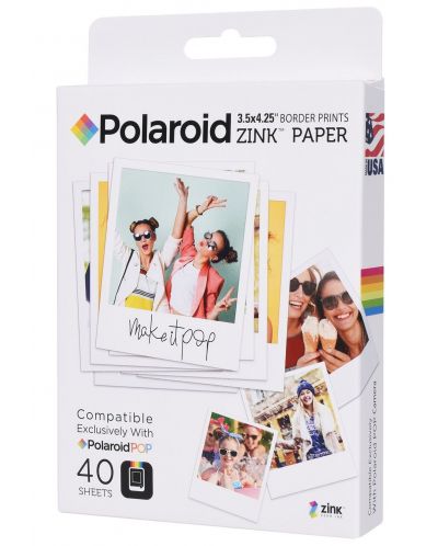Hârtie foto Zink - pentru Polaroid POP, 3x4", 40 buc - 1