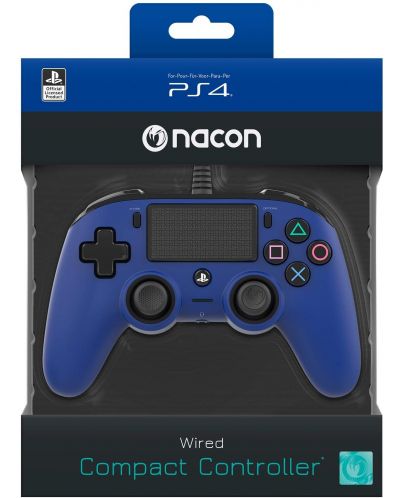 Controller Nacon за PS4 - Wired Compact, albastru - 4
