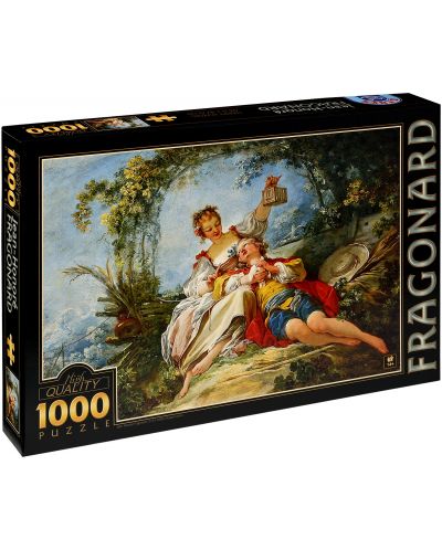 Puzzle D-Toys de 1000 piese – IndragostitiI fericiti, Jean-Honore Fragonard - 1