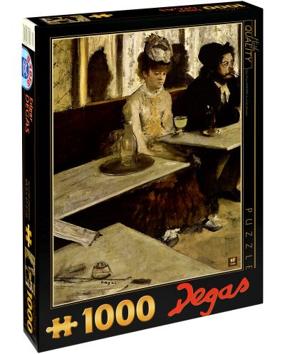 Puzzle D-Toys de 1000 piese - La cafenea (Bautori de absint), Edgar Dega - 1