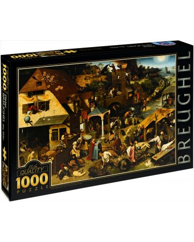 Puzzle D-Toys de 1000 piese – Proverbe olandeze, Pieter Bruegel  - 1