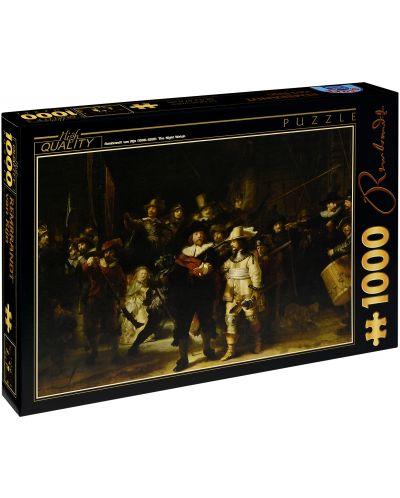 Puzzle D-Toys de 1000 piese – Paza de noapte, Rembrandt Van Rhein - 1