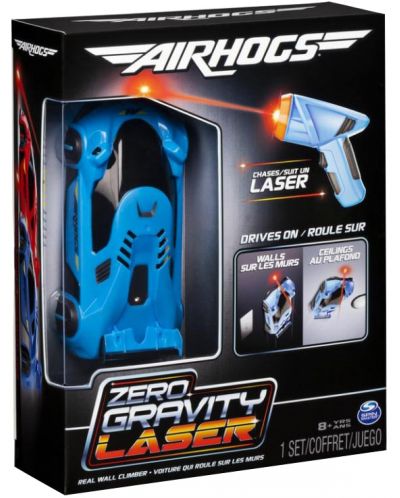 Set de joaca Spin Master Air Hogs - Masinuta Zero Gravity Laser, albastra - 1
