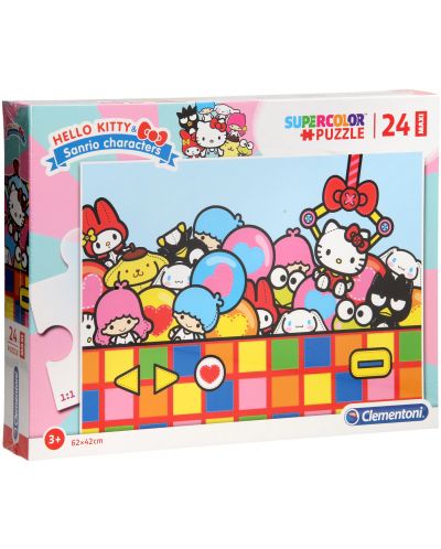 Puzzle Clementoni de 24 piese maxi - SuperColor Maxi Hello Kitty - 1