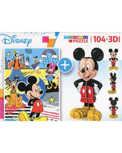 Puzzle Clementoni din 104 piese si model 3D - Mickey Mouse - 4