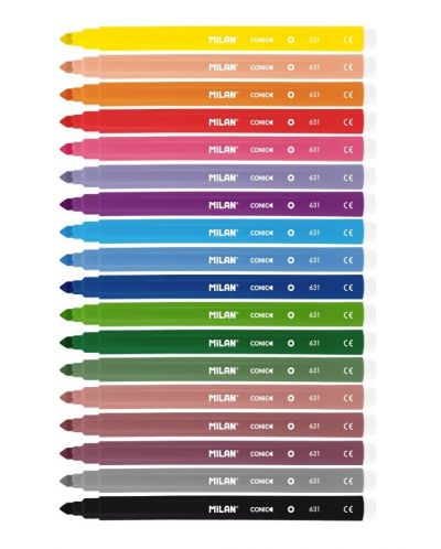 Set pixuri cu pâslă 18 culori Milan – Conic tip - 2