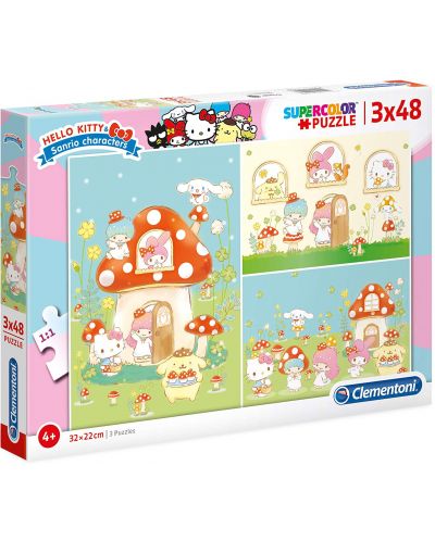 Puzzle Clementoni de 3 x 48 piese - Hello Kitty - 1