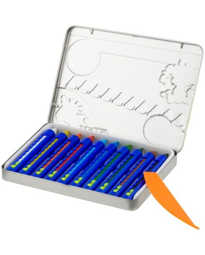 Creioane  cerate acuarelă JOLLY Superwaxies Aquarell într-o cutie de metal - 10 culori - 2