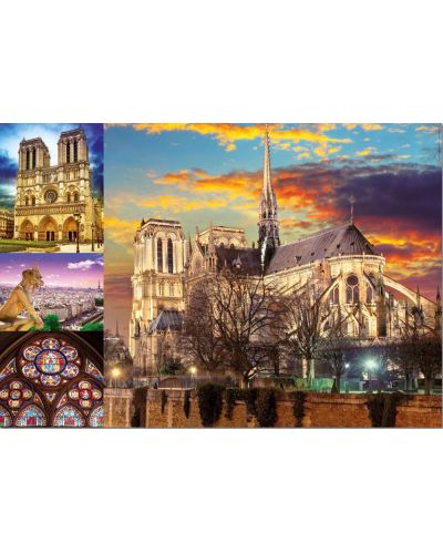 Puzzle  Educa de 1000 piese - Catedrala Notre-Dame din Paris, colaj - 2