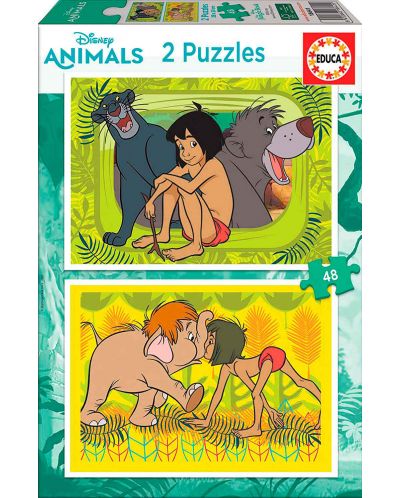 Puzzle Educa din 2 x 48 piese - Mowgli - 1