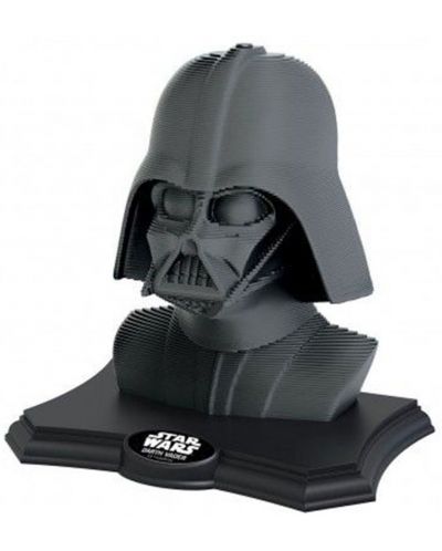 Puzzle-sculptura 3D Educa 160 piese - 3D Sculpture Puzzle Darth Vader Black, cu acuarele si pensula - 3