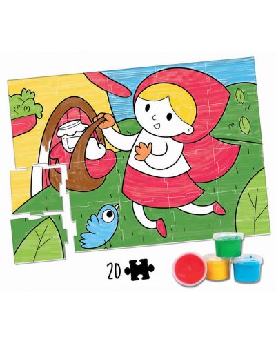 Puzzle de colorat Educa de 20 piese - Red Riding Hood - 2