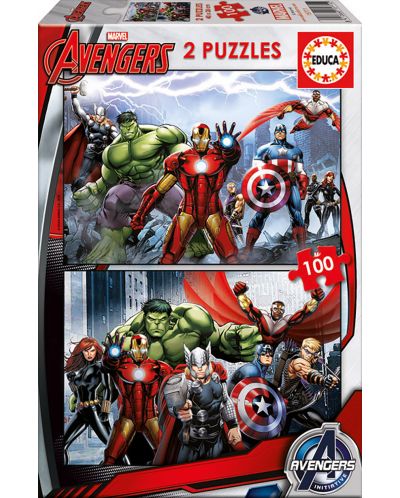 Puzzle Educa din 2 x 100 piese - Avengers - 1
