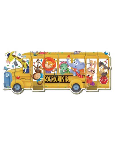 Puzzle pentru bebelus Educa 5 in 1 - Animals Bus - 2