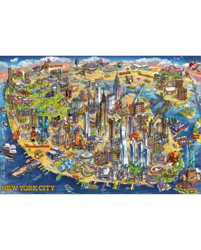 Puzzle Educa de 500 piese - Map of New York - 2