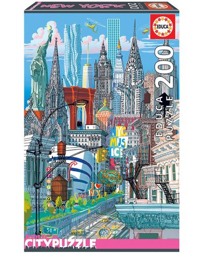 Puzzle cu sase dimensiuni Educa din 200 de piese - New York - 1