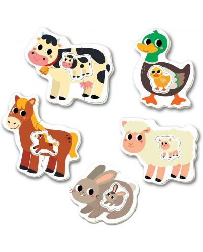 Puzzle pentru bebelus Educa 5 in 1 - Farm Animals - 2