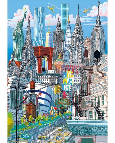 Puzzle cu sase dimensiuni Educa din 200 de piese - New York - 2