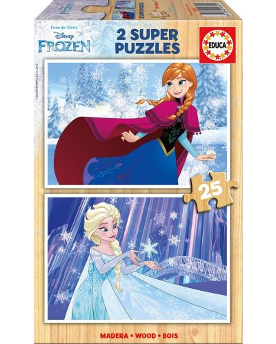 Puzzle Educa din 2 x 25 piese - Frozen - 1