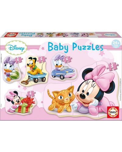 Puzzle pentru bebelus Educa 5 in 1 - Baby Minnie Mouse - 1