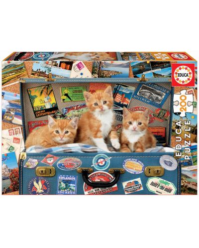 Puzzle Educa de 200 piese - Travelling Kittens - 1