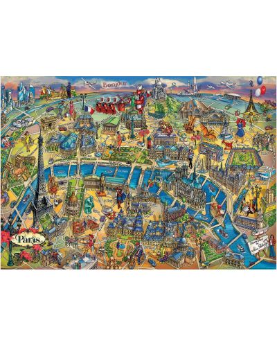 Puzzle Educa de 500 de piese - Harta orasului Paris - 2