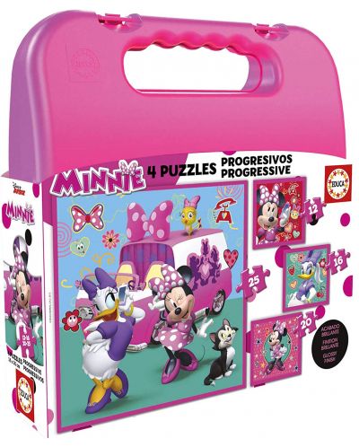 Puzzle in cutie  Educa 4 in 1 -Minnie and friends - 1