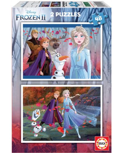 Puzzle Educa din 2 x 48 piese - Frozen 2 - 1