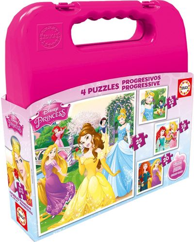 Puzzle in cutie  Educa 4 in 1 - Disney Princess - 1