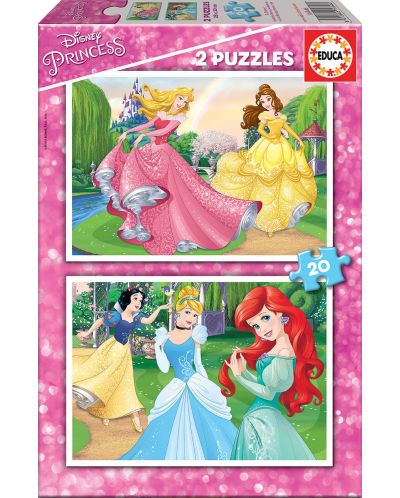 Puzzle Educa din 2 x 20 piese - Disney Princess - 1
