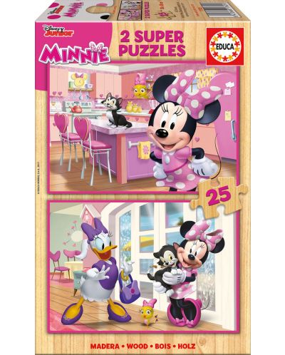 Puzzle Educa din 2 x 25 piese - Minnie Happy Helpers - 1