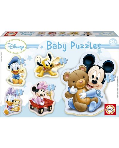 Puzzle pentru bebelus Educa 5 in 1 - Baby Mickey Mouse - 1