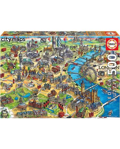 Puzzle Educa de 500 piese - London Map - 1