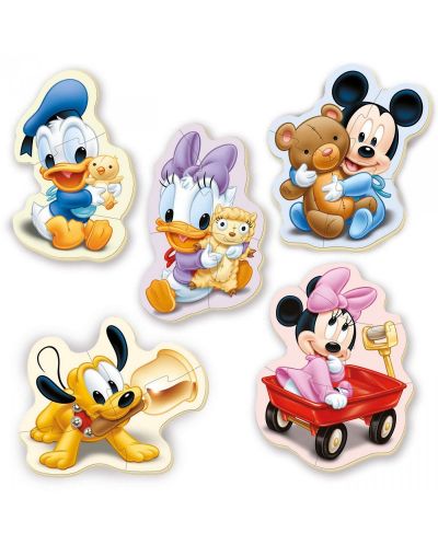 Puzzle pentru bebelus Educa 5 in 1 - Baby Mickey Mouse - 2