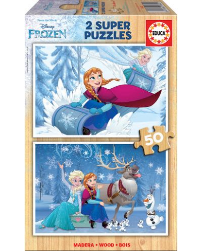 Puzzle Educa din 2 x 50 piese - Frozen 2 - 1
