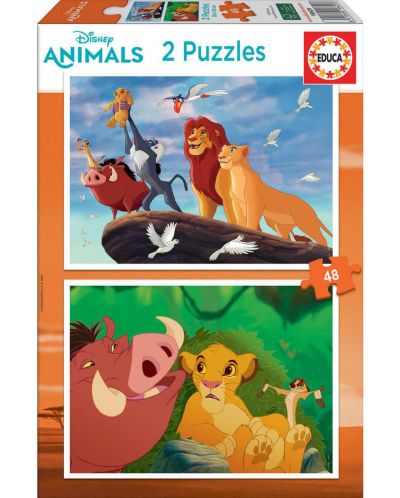 Puzzle Educa din 2 x 48 piese - The Lion King - 1