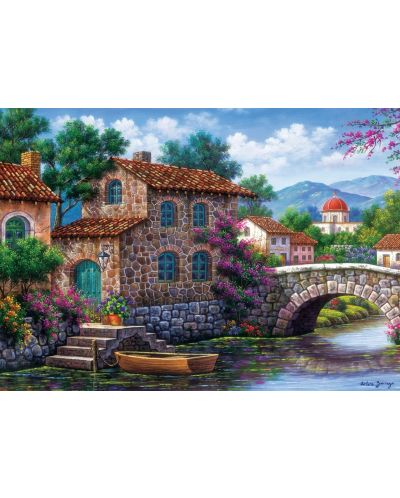 Puzzle Art Puzzle de 500 piese - Canal With Flowers - 2