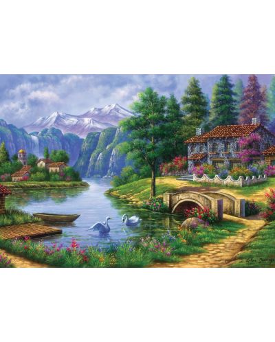 Puzzle  Art Puzzle de 1500 piese - Village By Lake - 2