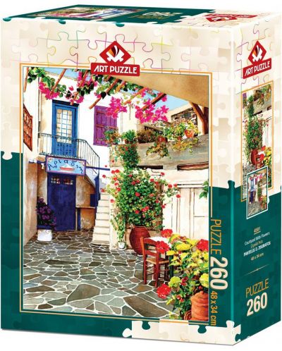Puzzle Art Puzzle de 260 piese - Courtyard With Flowers - 1