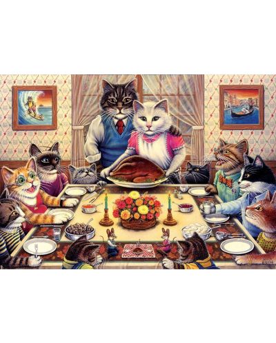 Puzzle Art Puzzle de 260 piese - Cat Family At Banquet - 2