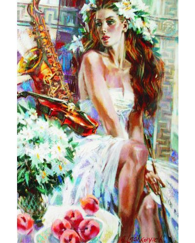 Puzzle Gold Puzzle de 1500 piese - Girl with Peaches and Saxophone - 2