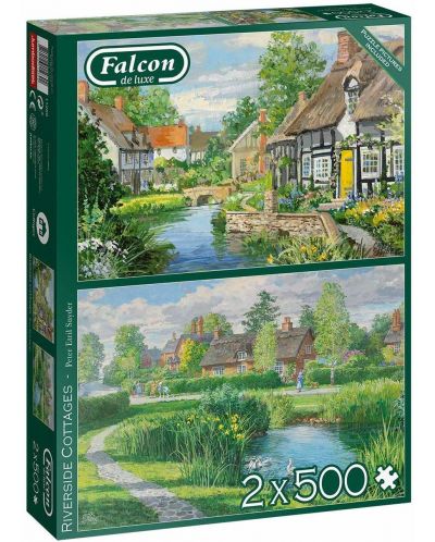 Puzzle Jumbo de 2 x 500 piese - Riverside Cottages Falcon - 1