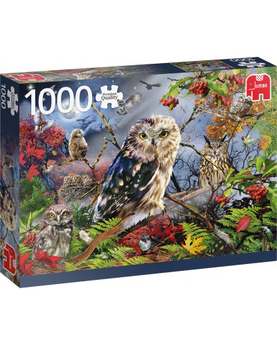Puzzle Jumbo de 1000 piese - Owls in the Moonlight - 1