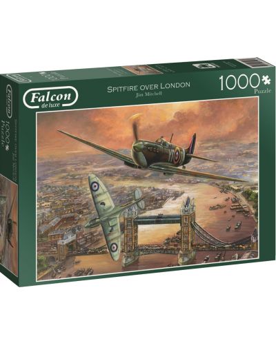 Puzzle Jumbo de 1000 piese - Avioane de vanatoare peste Londra, Jim Mitchell - 1