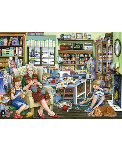 Puzzle Jumbo de 1000 piese - Atelierul de croitorie al bunicii, Fiona Osbaldstone - 2