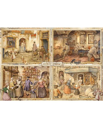 Puzzle Jumbo de 1000 piese - Bakers from the 19th century Anton Pieck - 2
