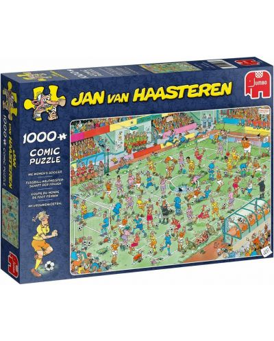 Puzzle Jumbo de 1000 piese - Fotbal feminin, Jan Van Haasteren - 1