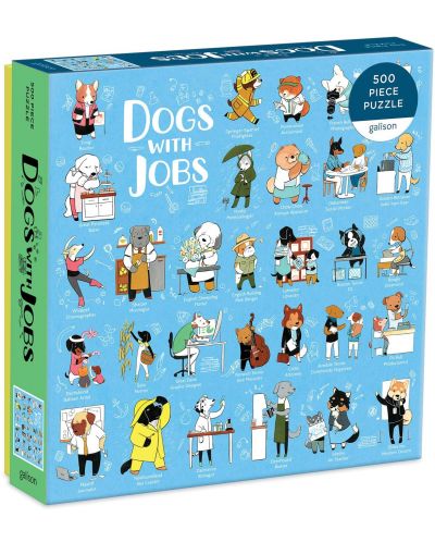 Puzzle Galison de 500 piese - Dogs With Jobs - 1